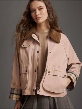 NWT Barbour Beadnell Crop Jacket pink